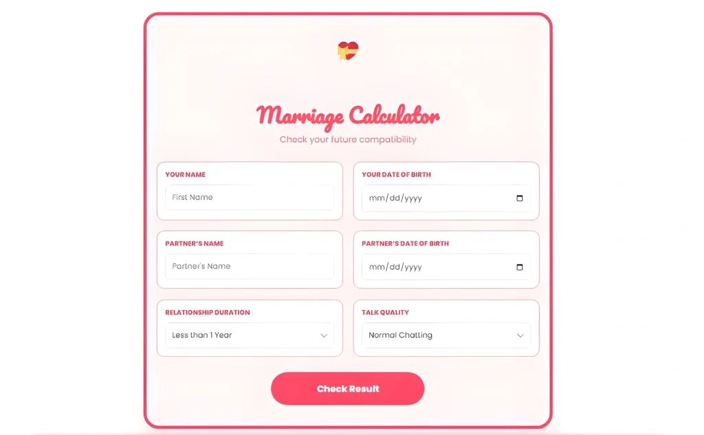 Marriage Calculator by Date of Birth: Your Ultimate Guide to Relationship Compatibility 1 Marriage Calculator 2026