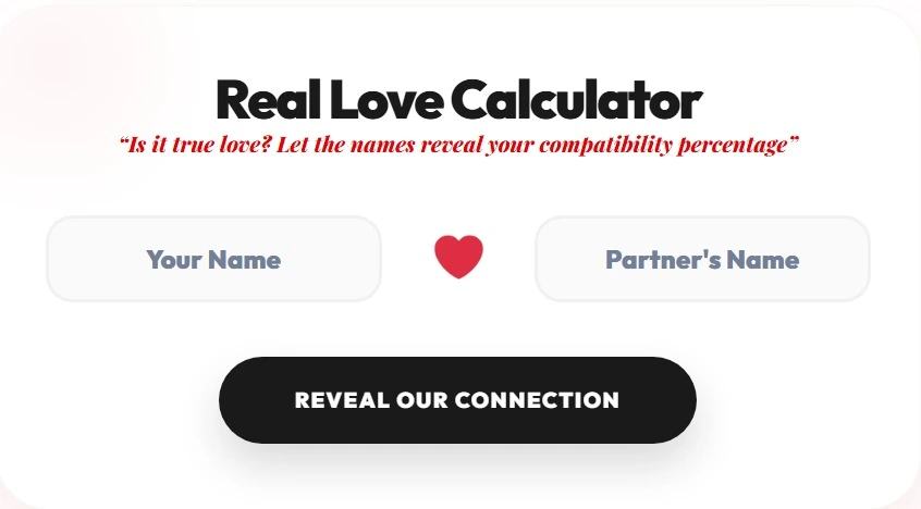 Love Calculator Name Test: Check Your Real Relationship Score 4 Love Calculator by name 2026